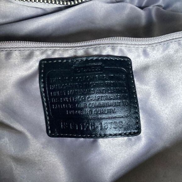 COACH Signature Classic Canvas & Leather Handbag 18738 Gray & Black - Picture 11 of 12